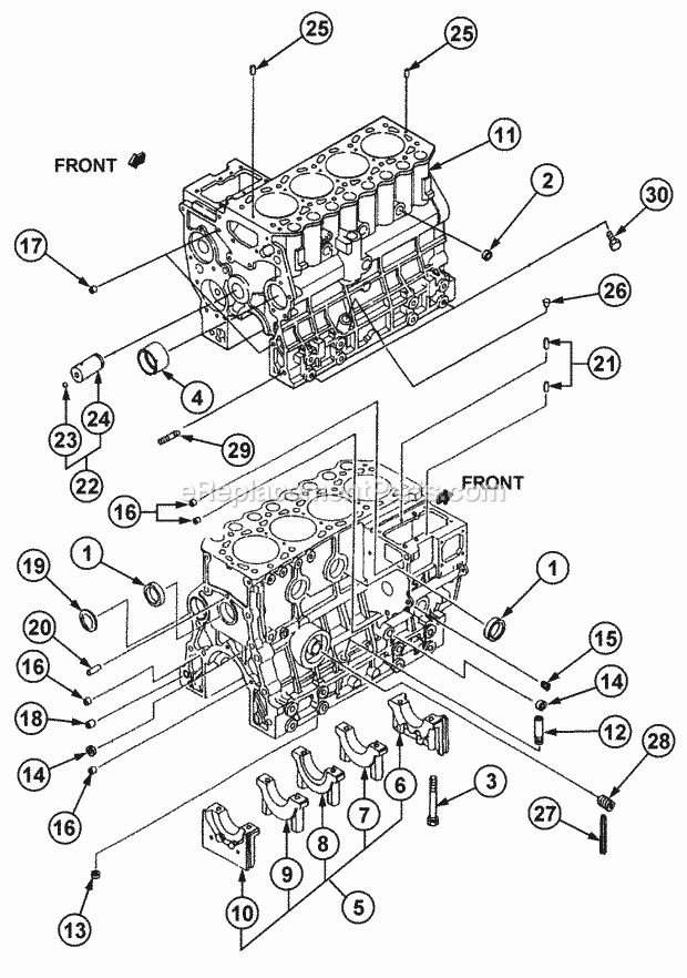 Crankcase Kit Diagram and Parts List for 54A-458D100, 590-603-100 Cub Cadet Lawn Tractor